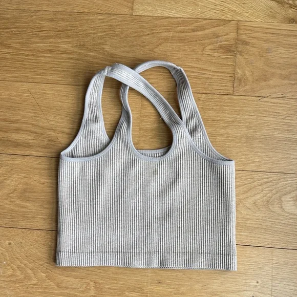 Tan Ribbed Crop Top - Picture 2 of 3